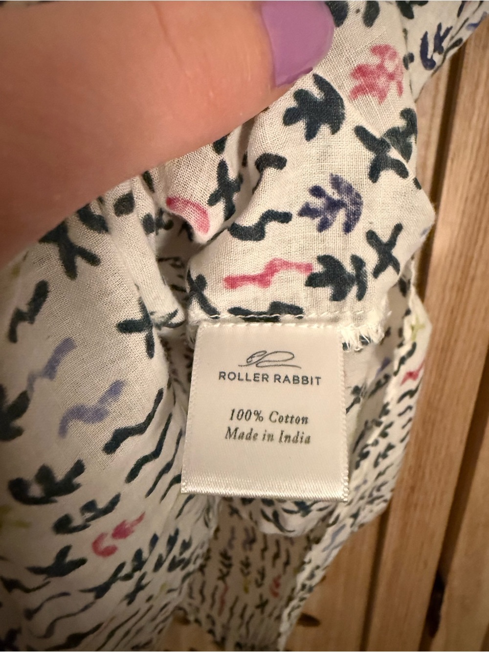 Roller Rabbit Flowy Printed Cotton Top Made In India - Picture 6 of 7